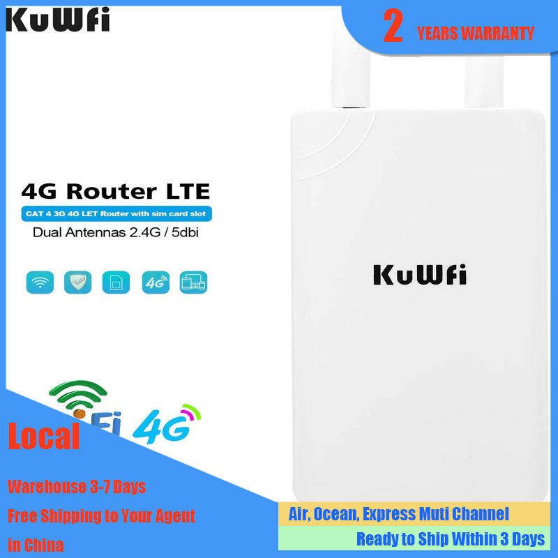 Hot Sale KuWFi Outside Wireless Coverage Modem Unlocked FDD/TDD CAT4 150Mbps 4G Wifi Router